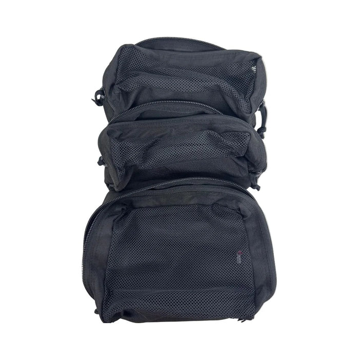 Mesh 12Hr Pouch large size — mesh-front zippered pouch for visible gear storage inside the 12 Hour Backpack.
