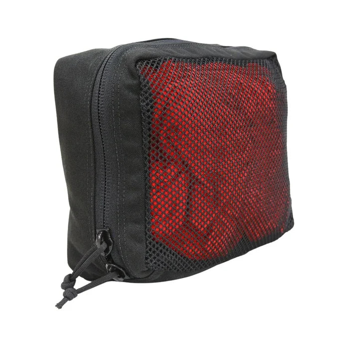Mesh 12Hr Pouches in use — visible-mesh design helps you find gear at a glance during fast packing or unpacking.