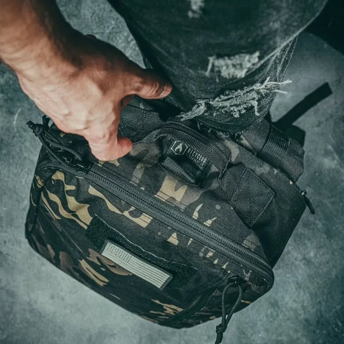 The 24 Hour Backpack 500D in MCAMBLK from Recycled Firefighter. Professional-grade quality for everyday tactical use and operations.