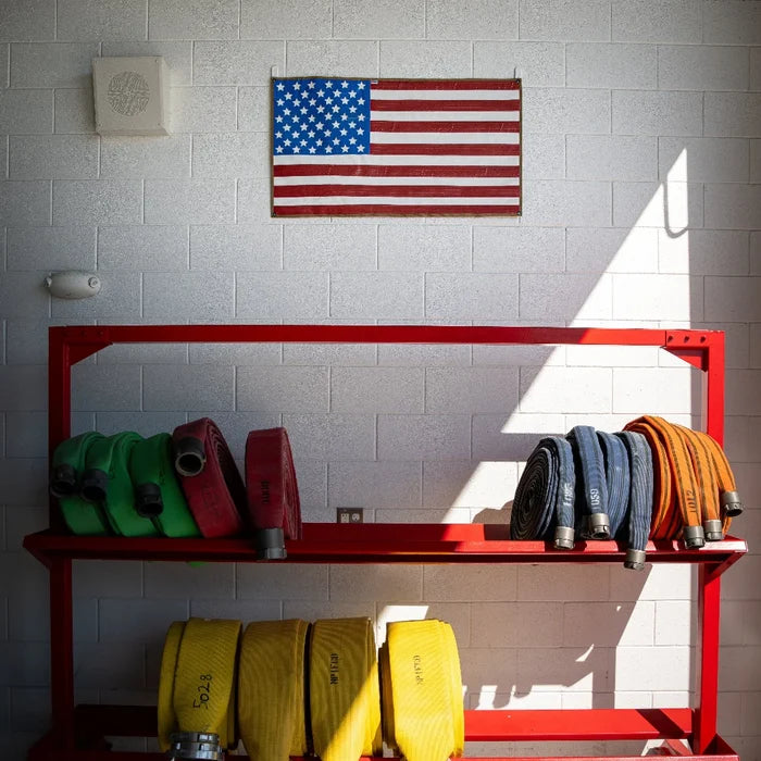 Recycled Firefighter's American Flag Rubber Fire Hose Waterproof in American Flag - Rubber Fire Hose - Waterproof. Built tough for demanding professional and tactical applications.