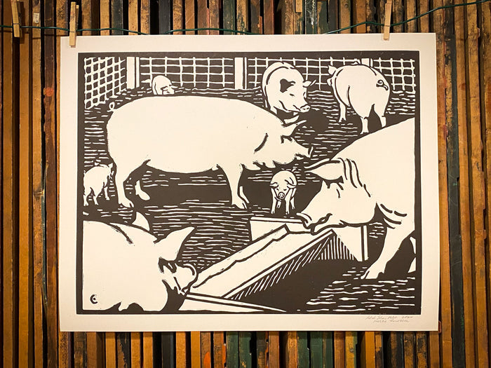 Barnyard Pigs Print