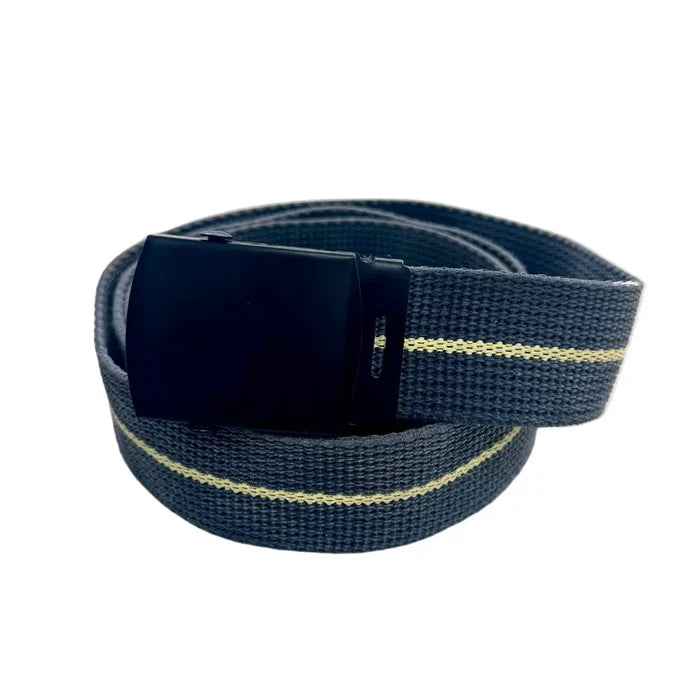 Bunker Gear EDC Belt in Charcoal and Coyote, 1.5 inch wide authentic firefighter turnout coat shoulder strap with friction buckle — Recycled Firefighter