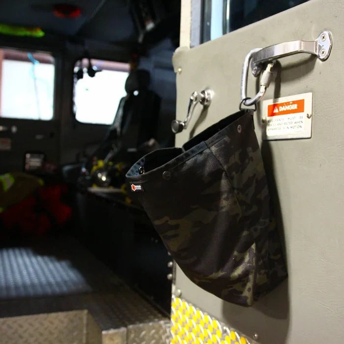 Professional Firefighter SCBA Mask Bag featuring multicamblack by Recycled Firefighter. Honors first responder service with durability.