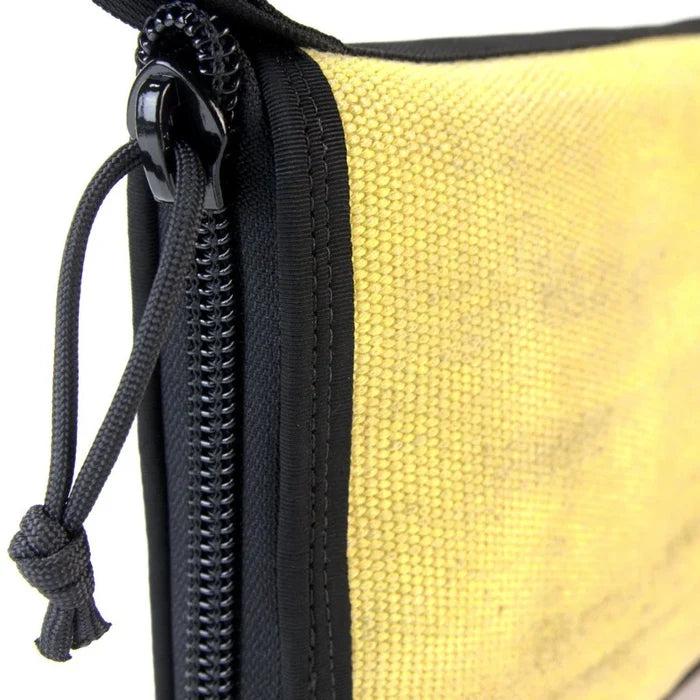 Recycled Firefighter's Vintage Yellow and Black Major Dopp Bag Large. Quality tactical gear built for demanding professional use.