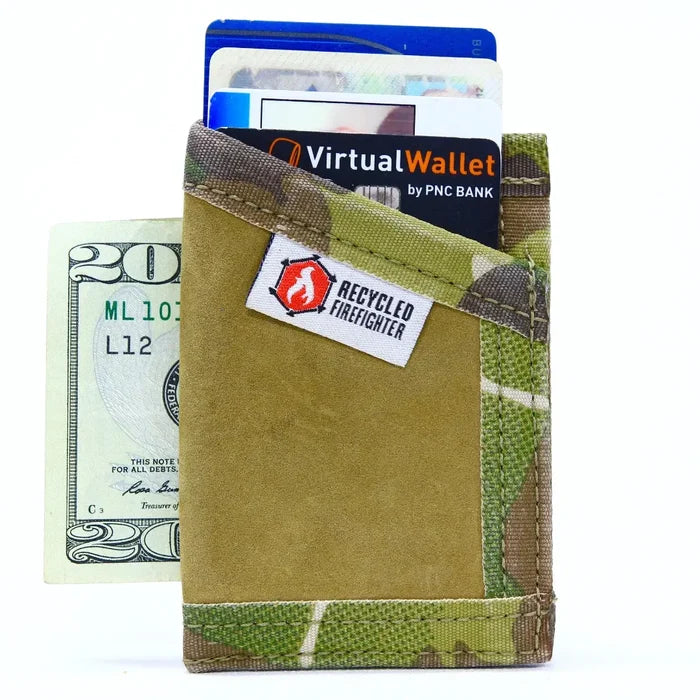 Sergeant Wallet by Recycled Firefighter. Genuine military boot leather develops unique patina through use.