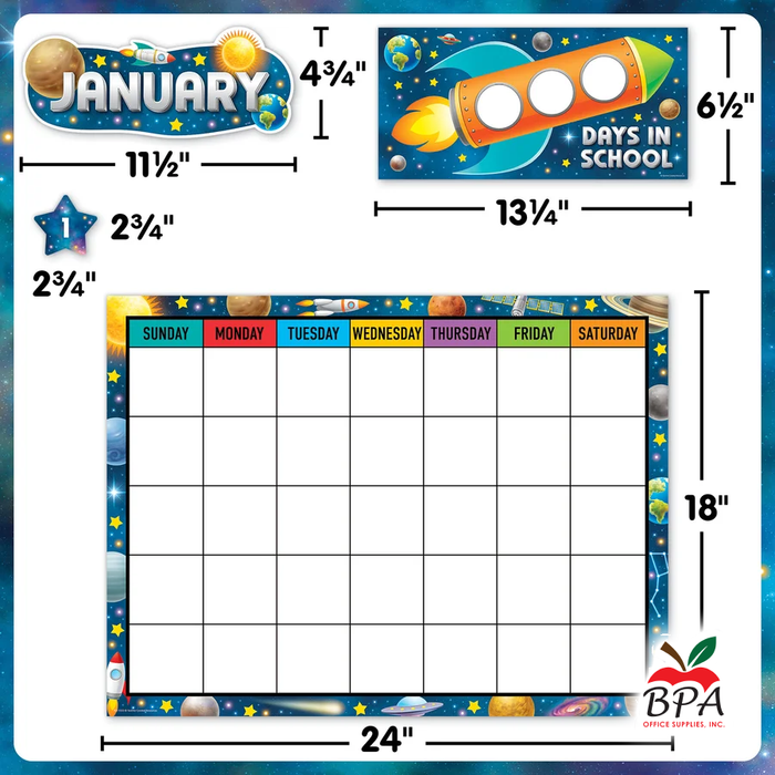 Teacher Created Resources • Calendario "Outer Space Crew"