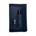 The Inspector Notebook - Combat Leather Edition in Black Leather by Recycled Firefighter — USA-made notebook cover from recycled military combat boot leather with military 1 inch nylon webbing edging, fits 3.5 by 5.5 inch side-fold notebooks.